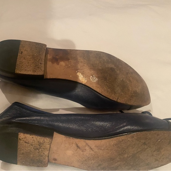 Chanel cc log leather ballet flat size 7 shoes authentic - Picture 4 of 9